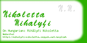 nikoletta mihalyfi business card
