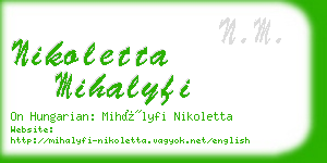 nikoletta mihalyfi business card